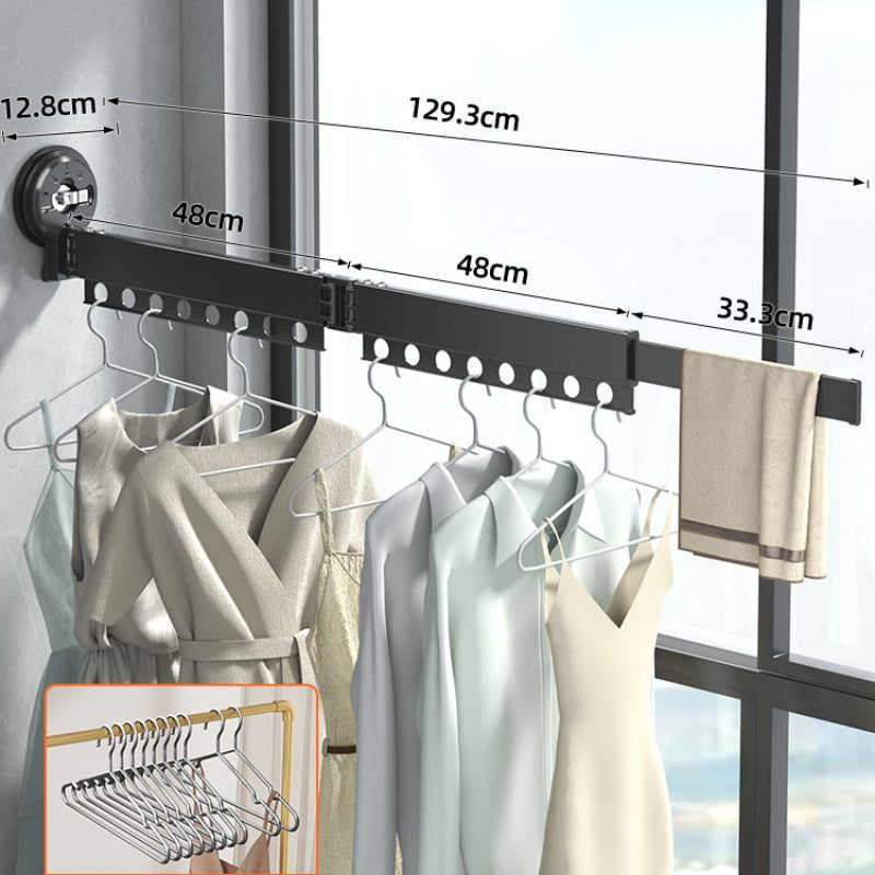 Wall-hung Invisible Suction Cup Balcony Folding Drying Rack