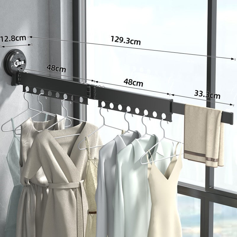 Wall-hung Invisible Suction Cup Balcony Folding Drying Rack