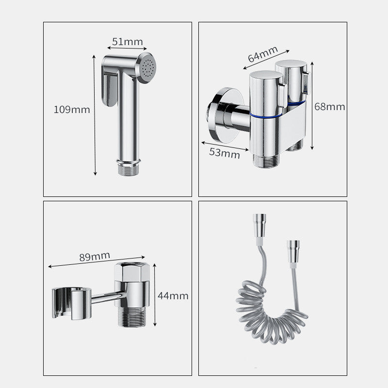 Toilet Spray High Pressure Flushing One In Two Out Angle Valve Set