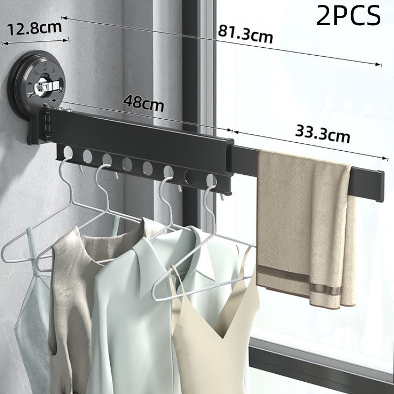 Wall-hung Invisible Suction Cup Balcony Folding Drying Rack