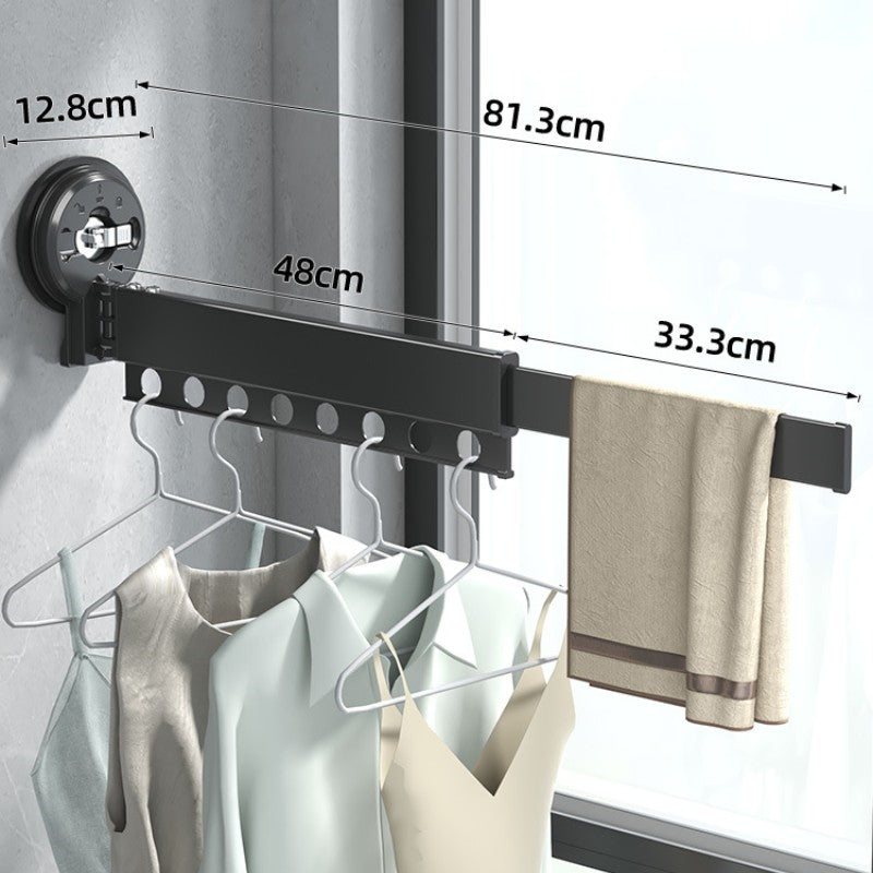 Wall-hung Invisible Suction Cup Balcony Folding Drying Rack