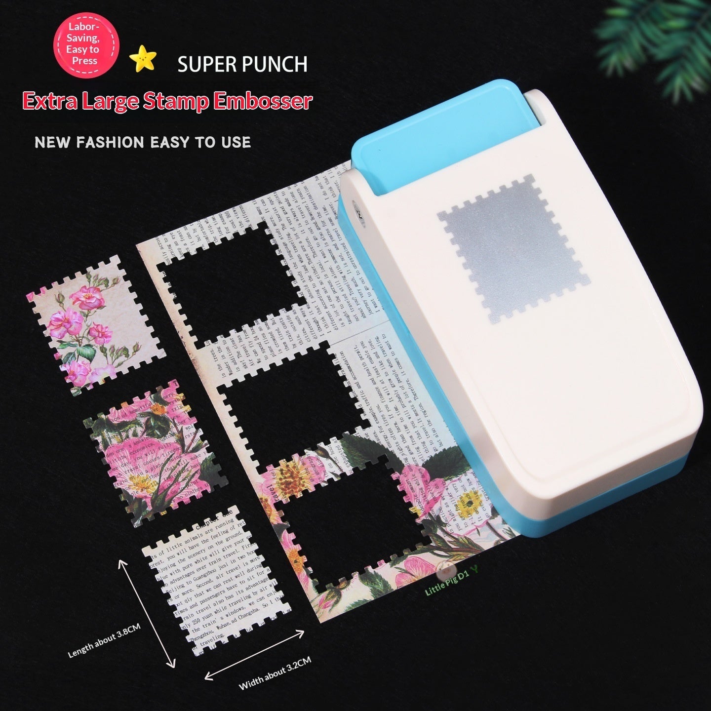 New Large Stamp Frame Embosser & Card Edge Hand Punch