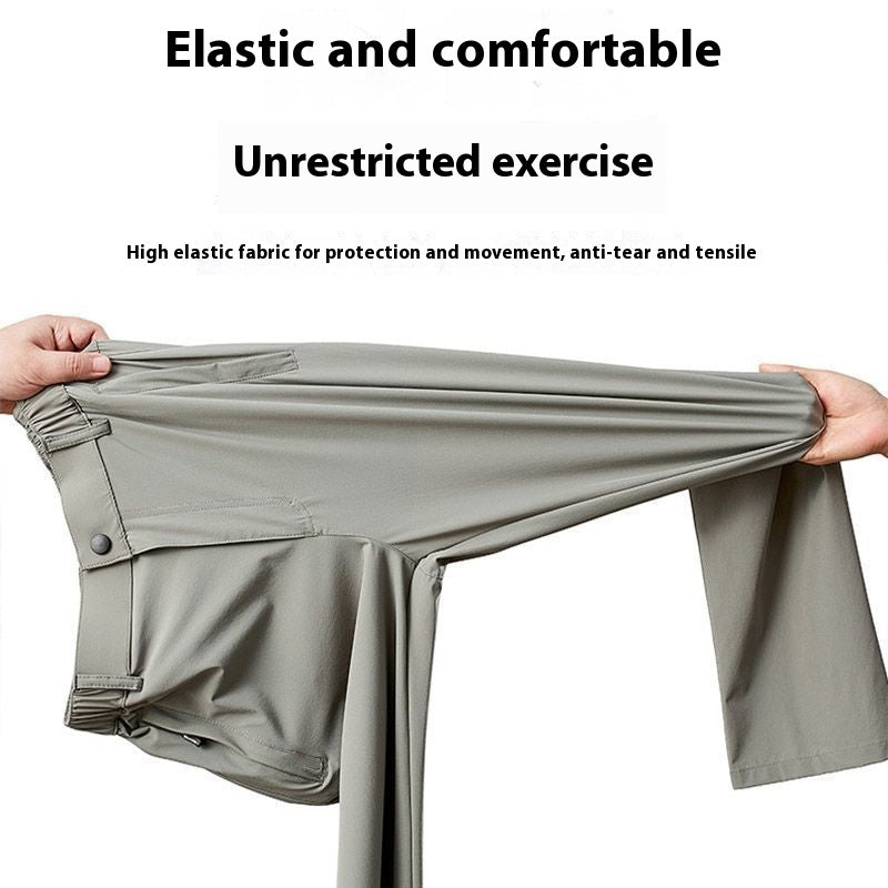 Ice Silk Leisure Straight Loose Trousers Men