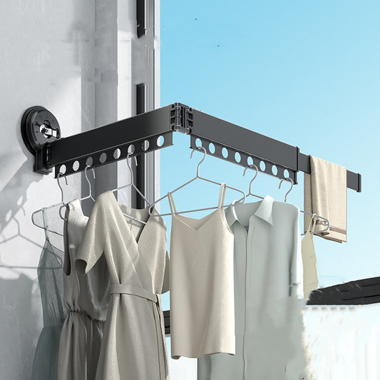 Wall-hung Invisible Suction Cup Balcony Folding Drying Rack