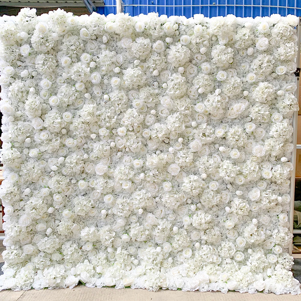 White Rose Wall Simulation Available Realistic Artificial Flower Wall Artificial Backdrop 8ft X 8ft
