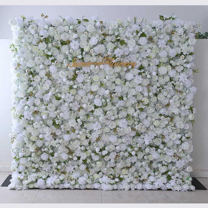 White Rose Wall Simulation Available Realistic Artificial Flower Wall Artificial Backdrop 8ft X 8ft