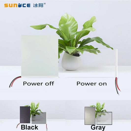 Switchable Electric White/Black/ Gray opaque Adhesive PDLC smart Film Window Door Test Samples for rear projection screen
