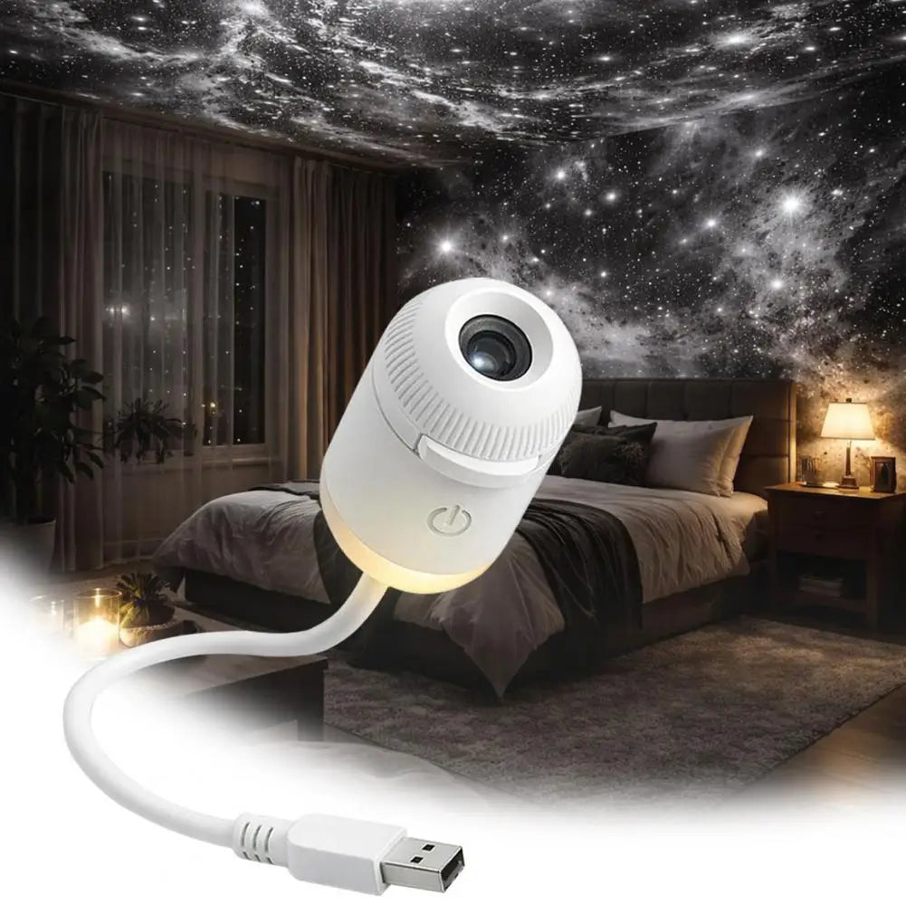 2-in-1 Star Projector Night Light with Touch Control Adjustable Brightness Nightlight USB Portable Starry Sky Projector