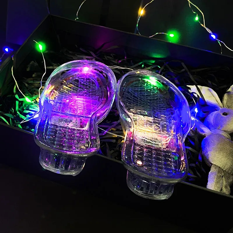 Glowing Crystal Slippers Transparent Anti-Slip Birthday Gift Funny Sister Slippers Princ Sle Flat Heel Plastic Slippers