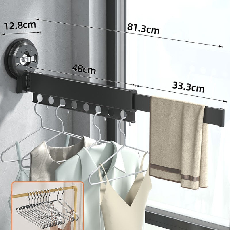 Wall-hung Invisible Suction Cup Balcony Folding Drying Rack