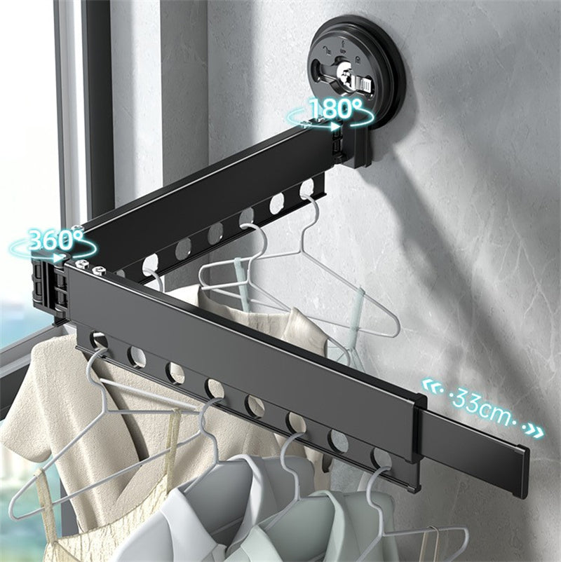 Wall-hung Invisible Suction Cup Balcony Folding Drying Rack