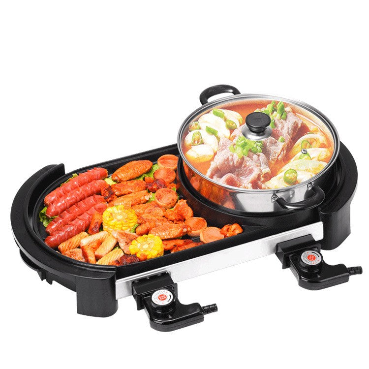 Barbecue Integrated Pot Dual Temperature Control Anti Scalding Electric Hand Oven