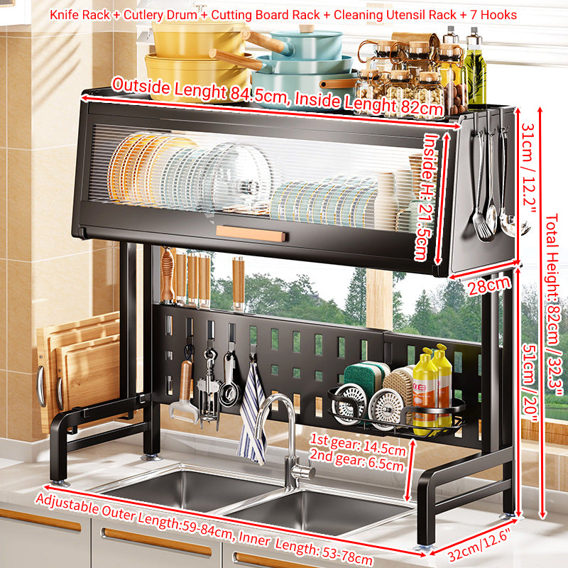 14x18 Drain Rack Retractable Hole Plate Kitchen Countertop Dish Drain Rack Multifunctio ...
