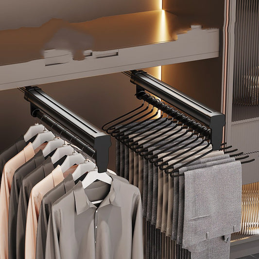 Interior Top Drawable Pants Rack In Wardrobe For Storage