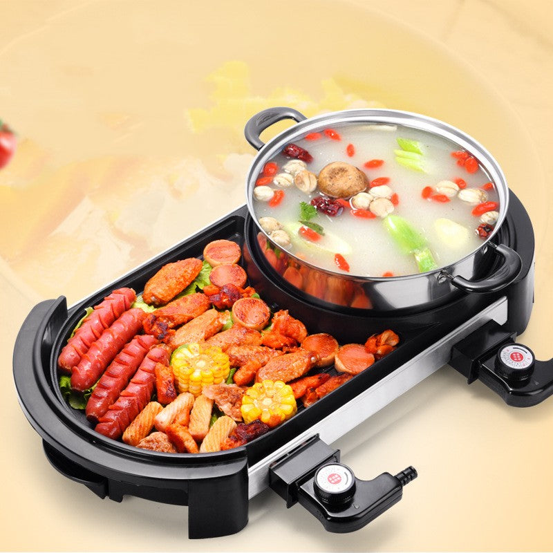 Barbecue Integrated Pot Dual Temperature Control Anti Scalding Electric Hand Oven