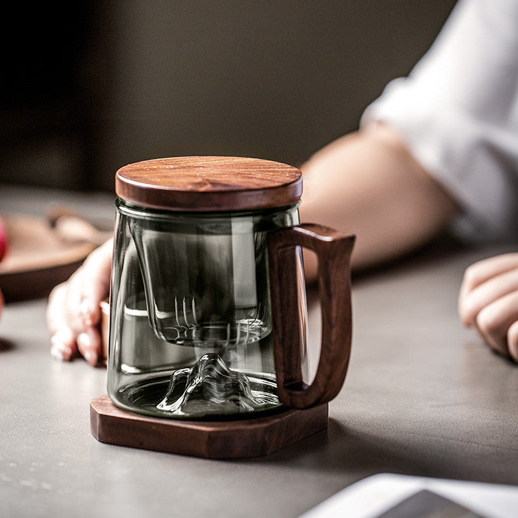 Heat Resistant Glass Tea And Water Separator Tea Cup For Home Use