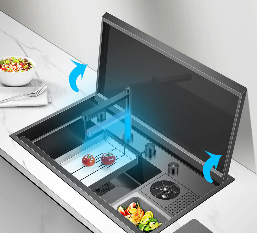 Sink With Cover Kitchen Stainless Steel Sink 8KRAW