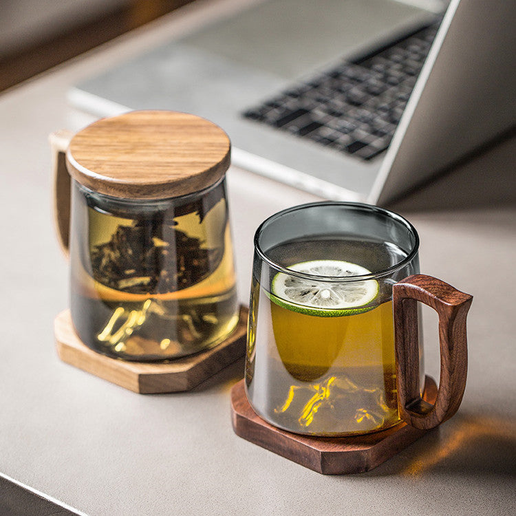 Heat Resistant Glass Tea And Water Separator Tea Cup For Home Use