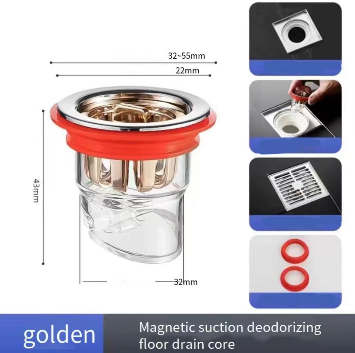 Toilet Magnetic Suspension Floor Drain Deodorant Core