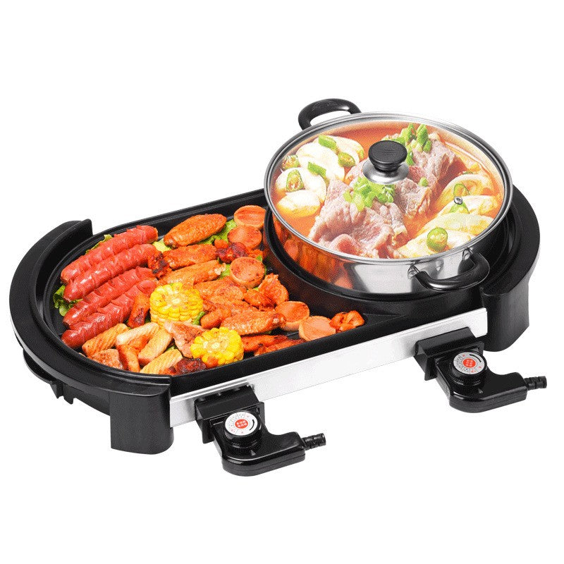 Barbecue Integrated Pot Dual Temperature Control Anti Scalding Electric Hand Oven